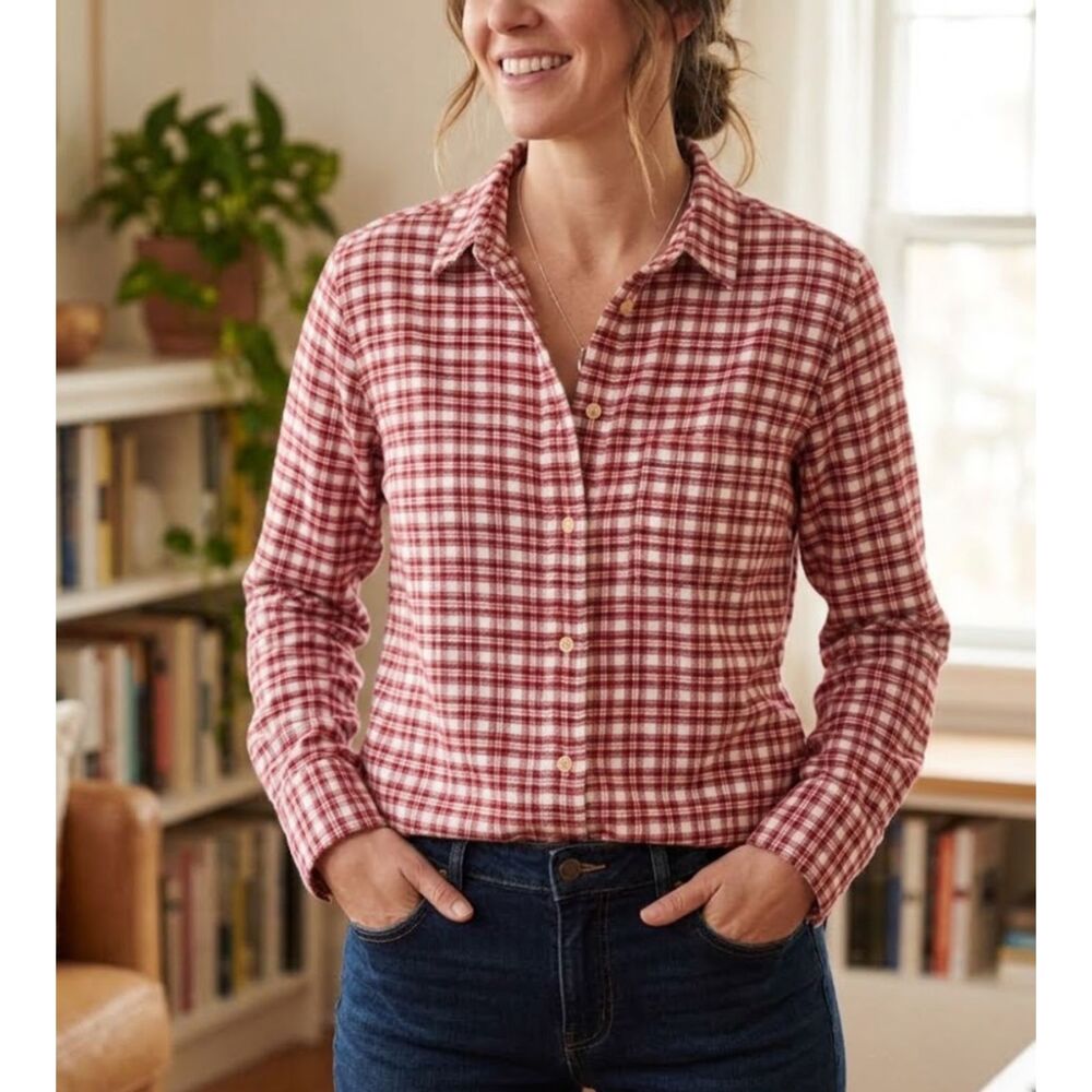J. Crew 2023 Classic-fit Flannel Shirt Tartan Plaid Women's Size 6
